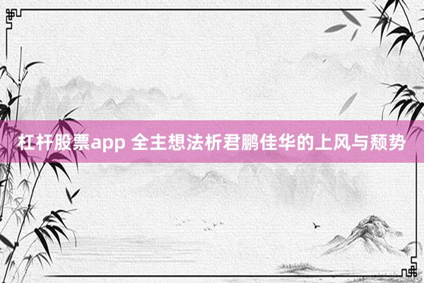 杠杆股票app 全主想法析君鹏佳华的上风与颓势